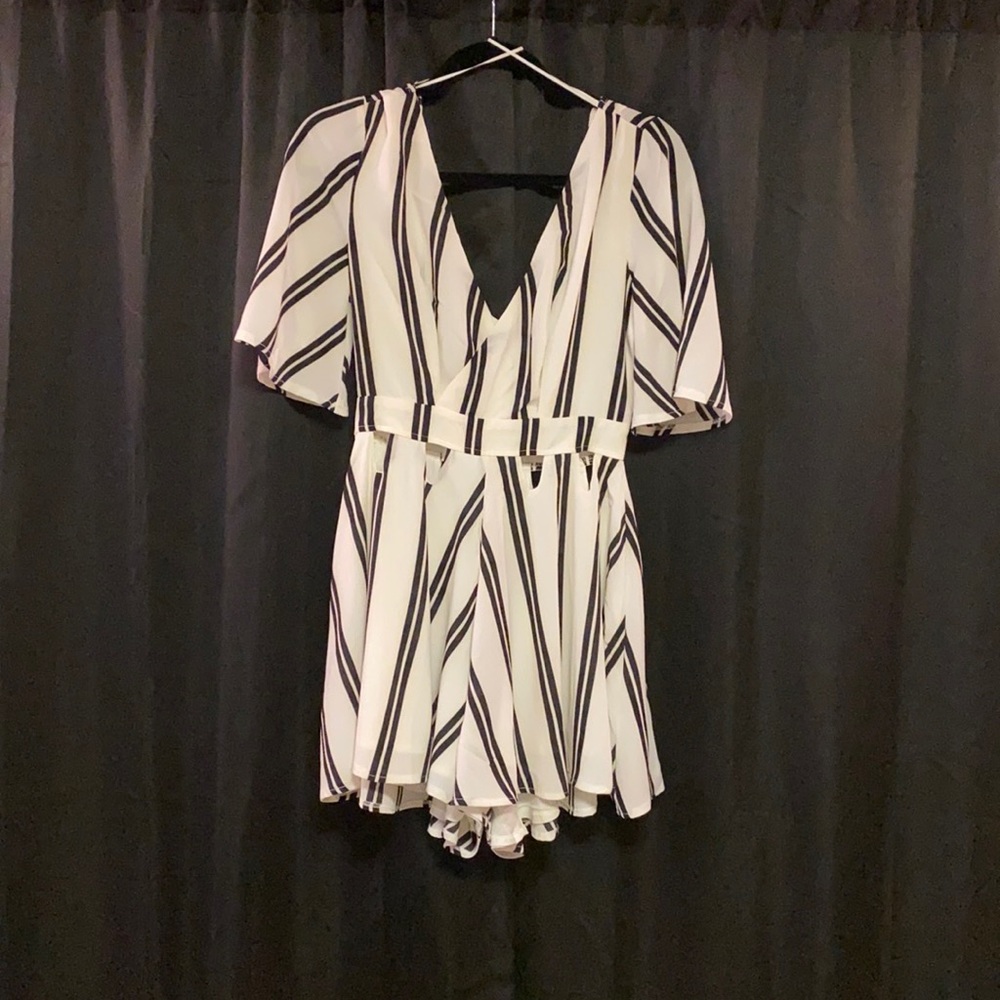 Black and White Romper Shorts